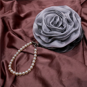 Retro Rose Pearl Chain Clutch Bag