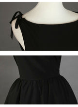 Load image into Gallery viewer, 1950s Hepburn Inspired Classic Black Vintage Dress
