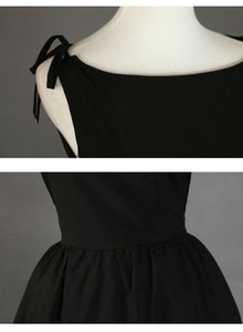 Handmade 50s Hepburn Inspired Classic Black Vintage Dress