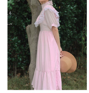 Gunne sax Style 70s Pink Prairie Dress