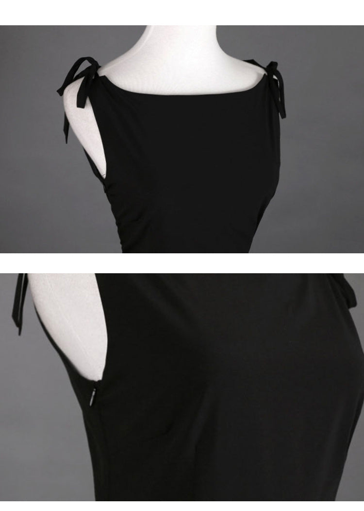 1950s Hepburn Style Black Dress Black / S- Pls see size chart I Retro Fairy 1950s Hepburn Style Black Dress Black / S- Pls see size chart I Retro Fairy