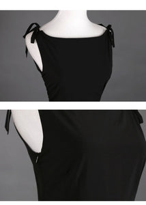 Handmade 50s Hepburn Inspired Classic Black Vintage Dress