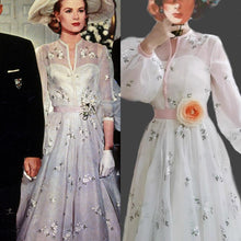 Load image into Gallery viewer, vintage dress cottagecore dress party dress 1930s 1940s dress 1950s dress 1900 dress Edwardian dress Prairie dress Lawn dress Period Drama Style Regency Dress
