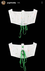 Handmade Daisy Embroidery Underbust Corset Waist Band