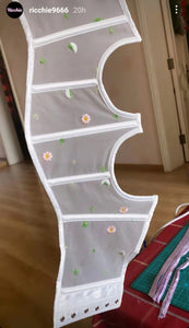 Handmade Daisy Embroidery Underbust Corset Waist Band