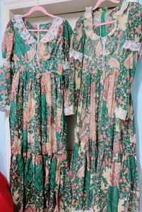 Handmade GunneSax Reproduction 70s Adam Eve Print Dress