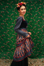 Load image into Gallery viewer, Handmade Gunne Sax Remake Cabbage Rose Long sleeves Dress
