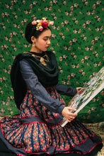 Load image into Gallery viewer, Handmade Gunne Sax Remake Cabbage Rose Long sleeves Dress
