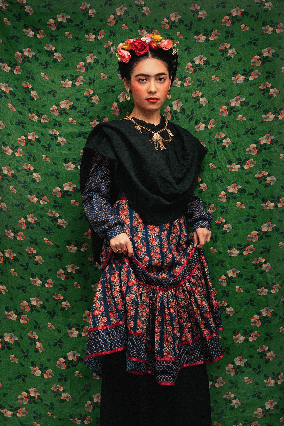 Handmade Gunne Sax Remake Cabbage Rose Long sleeves Dress – Retro