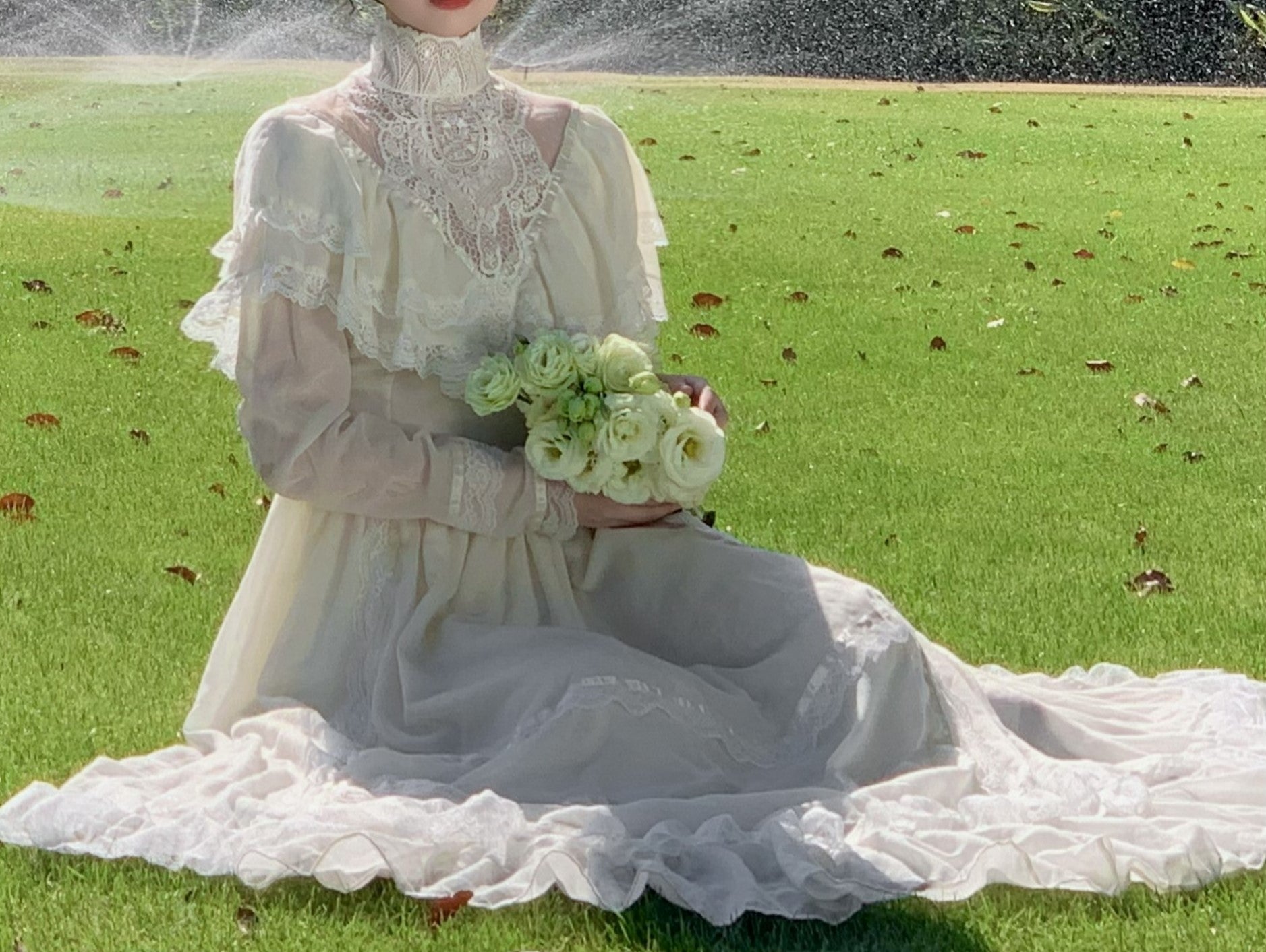 vintage dress cottagecore dress party dress 1930s 1940s dress 1950s dress 1900 dress Edwardian dress Prairie dress Lawn dress Period Drama Style Regency Dress gunnesax dress 