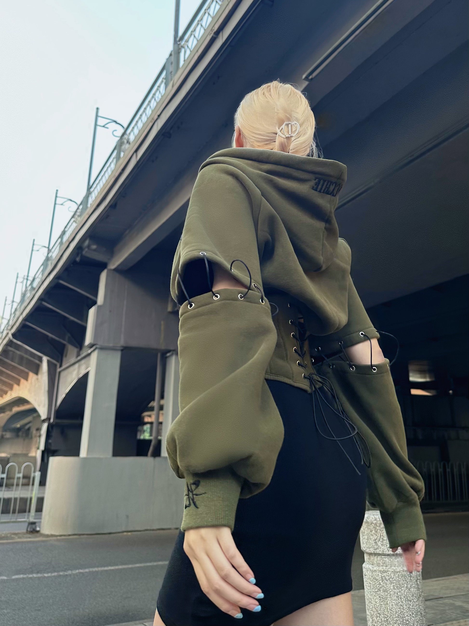 corset hoodie dress Ella Lisqu | Sis, this is not a basic hoodie dress. Tiana corset hoodie dress was designed to sculpt. Built-in corset detailing, internal boning, an