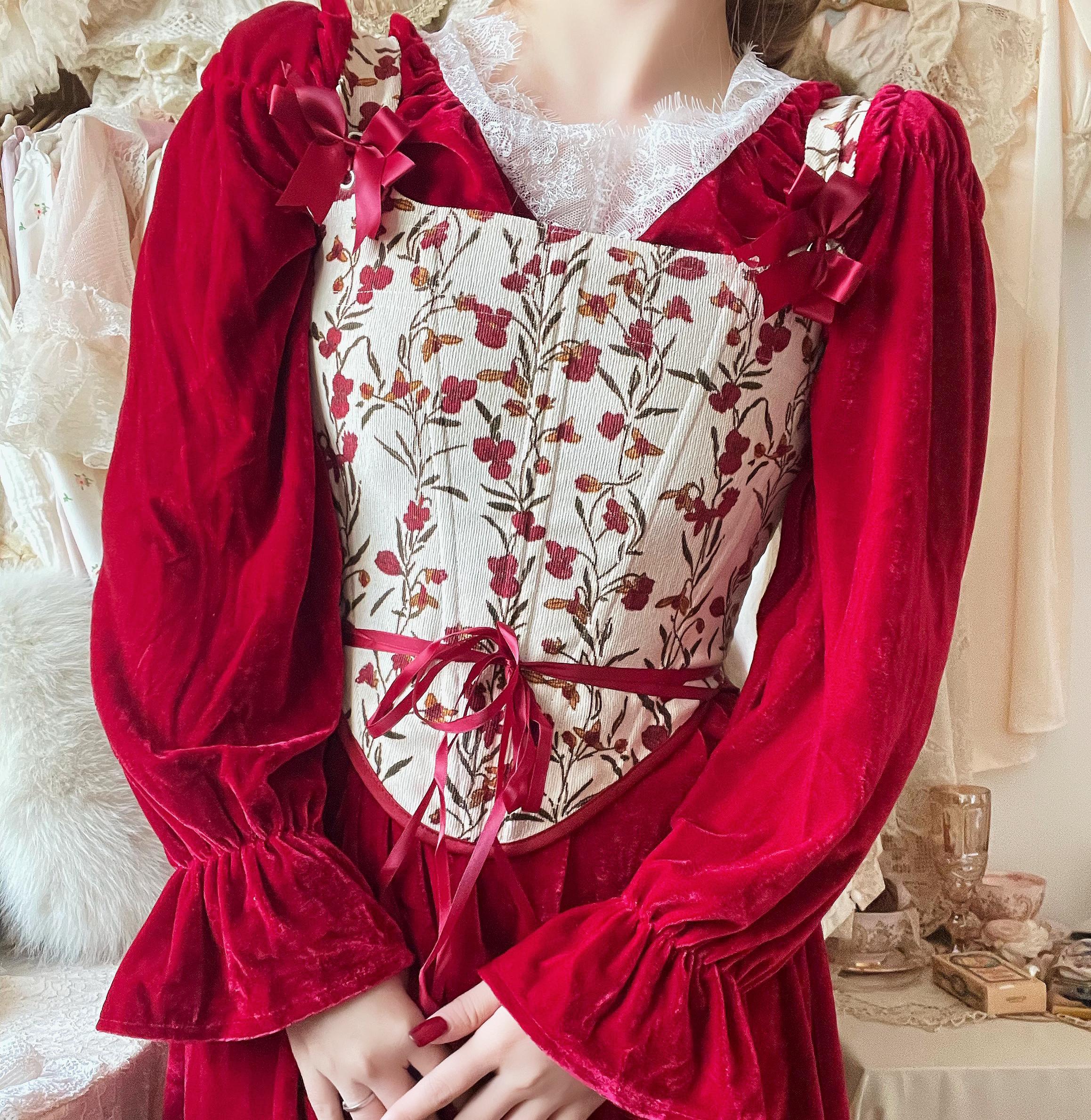 Handmade Retro Floral Bow Tie Corset [Annie] – Retro Fairy
