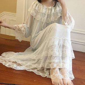 Princess Lace Sleepwear Night Dress Home Wear