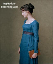 Load image into Gallery viewer, Movie Inspired Vintage Linen Square Collar Prairie Dress
